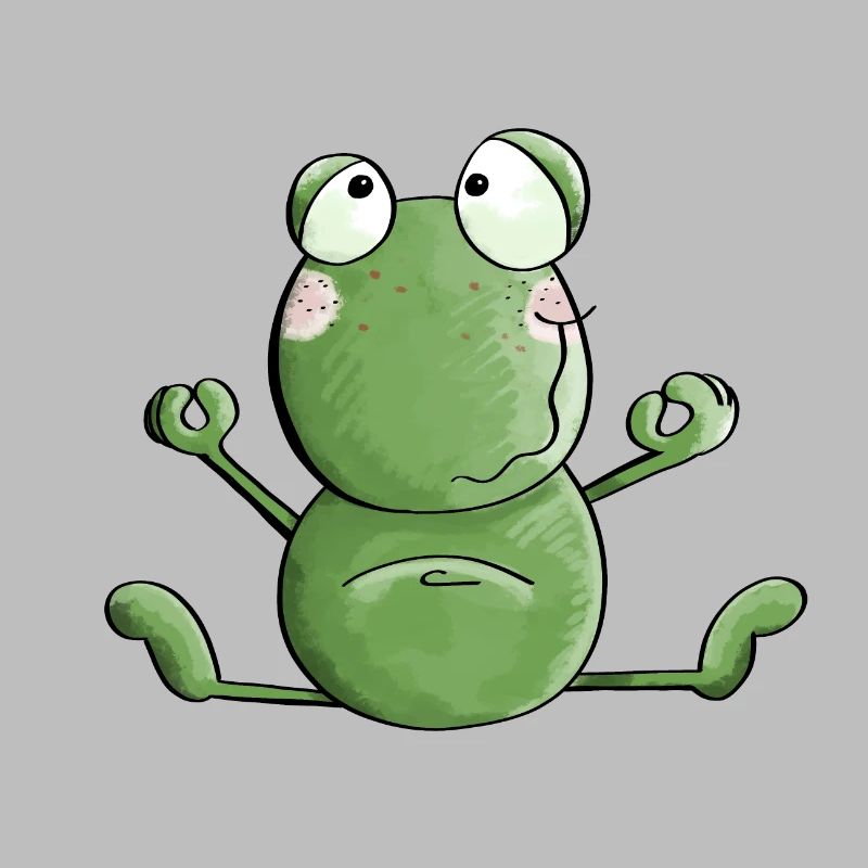 Frog makes yoga - frogs - meditation - toad