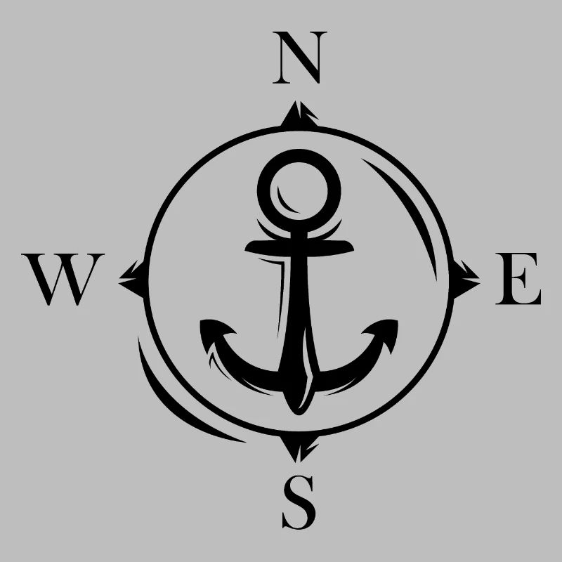 Compass Anchor North Symbol Logo Vector Graphic