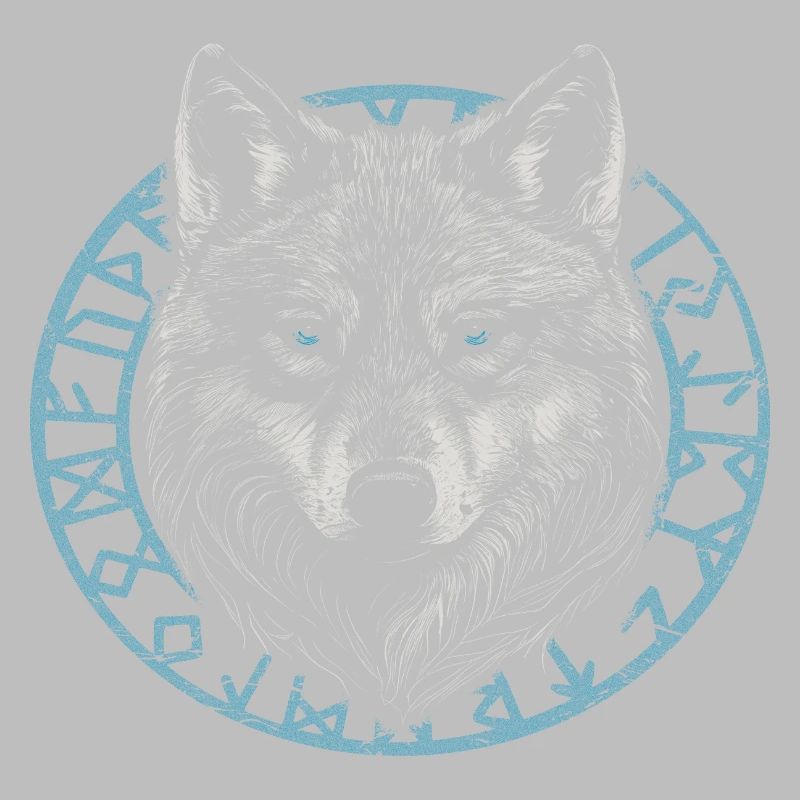 Wikinger Wolf mit Runen