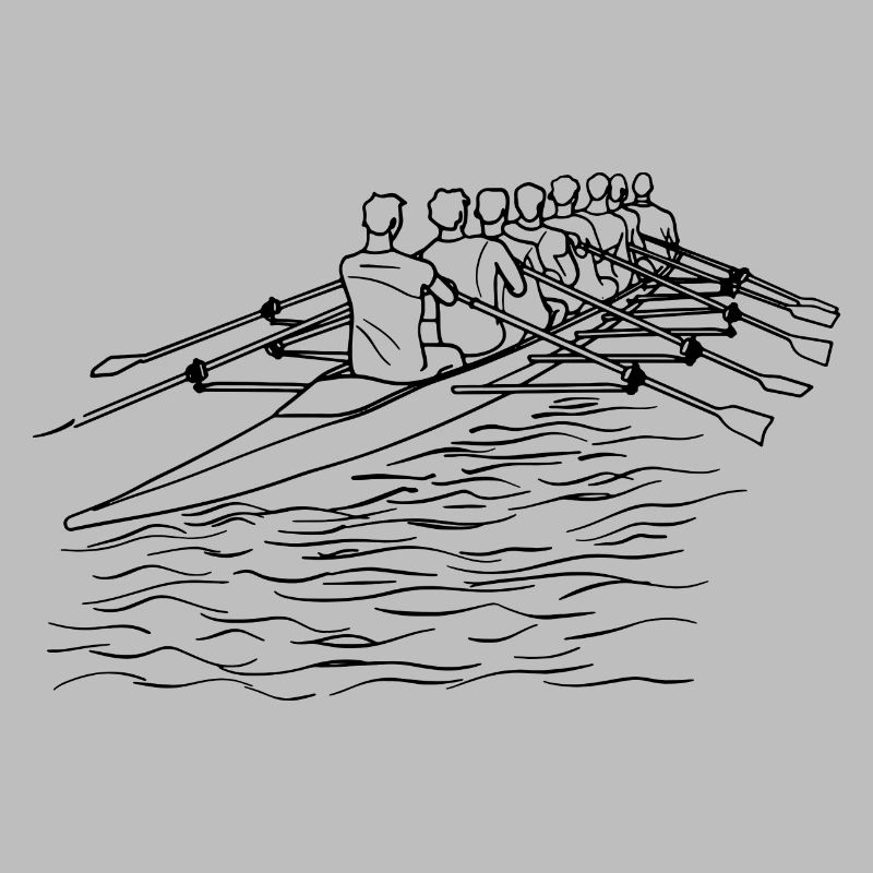 Rowing Team Line Art