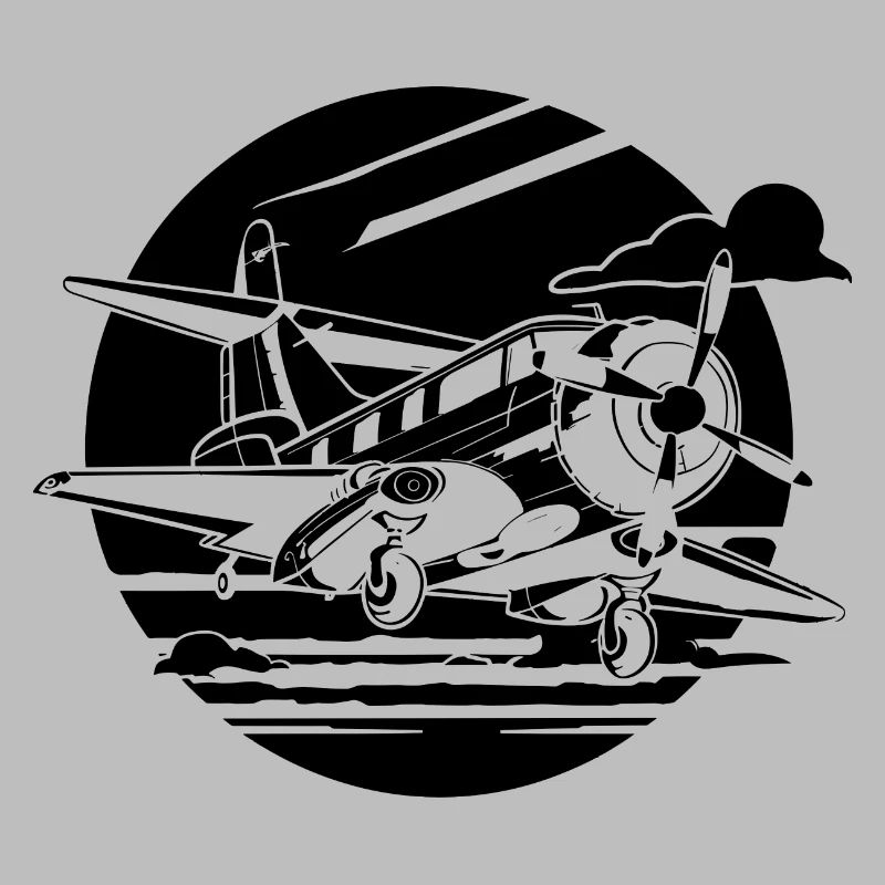 Propeller Plane Drawing