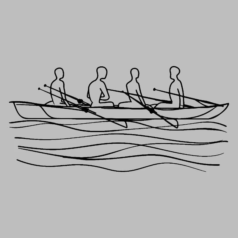 Rowing Team Line Art