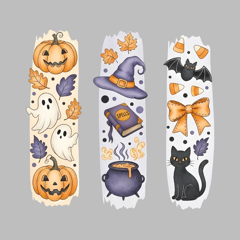 Halloween Collage – Pumpkin, Ghosts, Witch, Cat