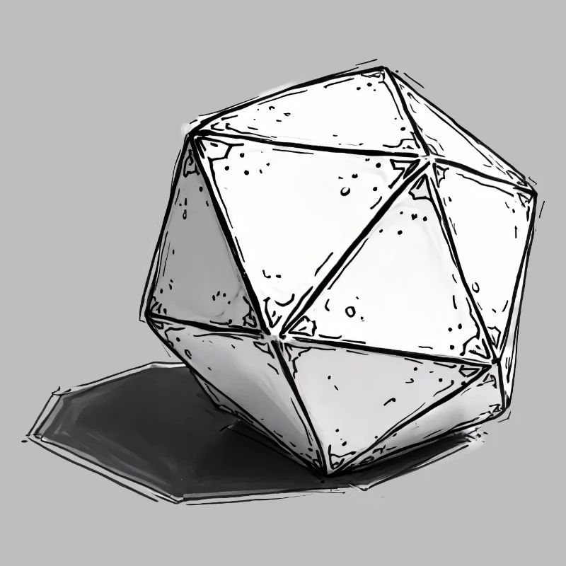 Hand Drawn Cube – Minimal Dice Sketch