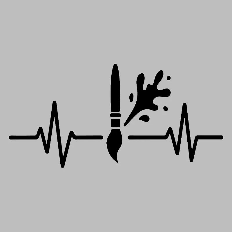 Paint Roller Heartbeat Line DIY Painter Design