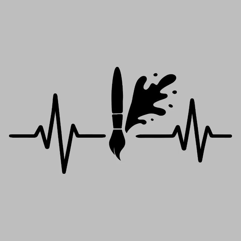 Paint Roller Heartbeat Line DIY Painter Design