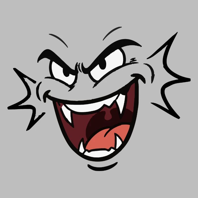 Funny vampire face laughing pattern comic