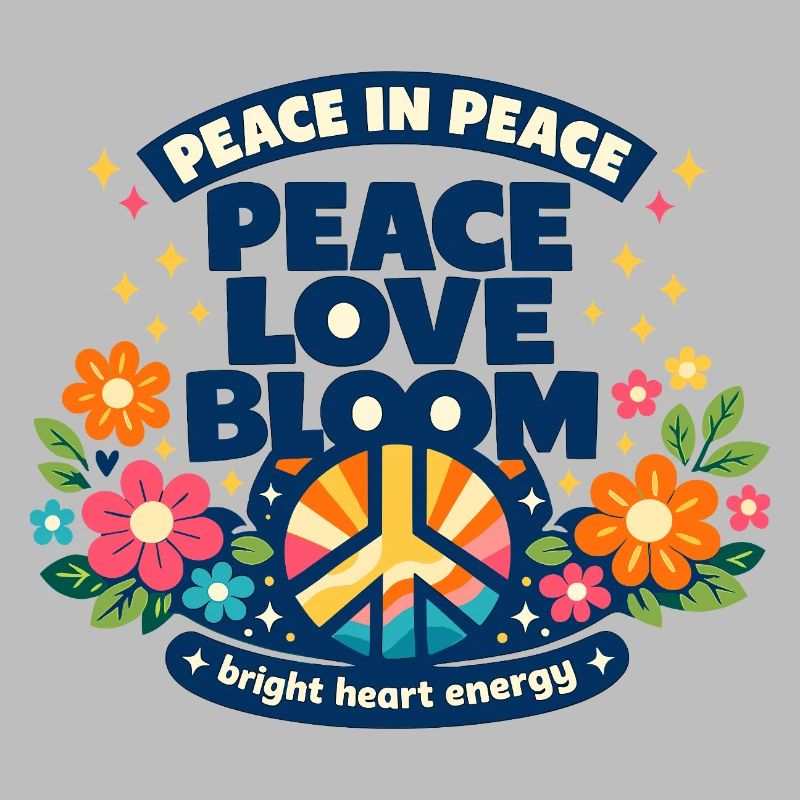 Peace Love Bloom Blumen Peace Boho Statement