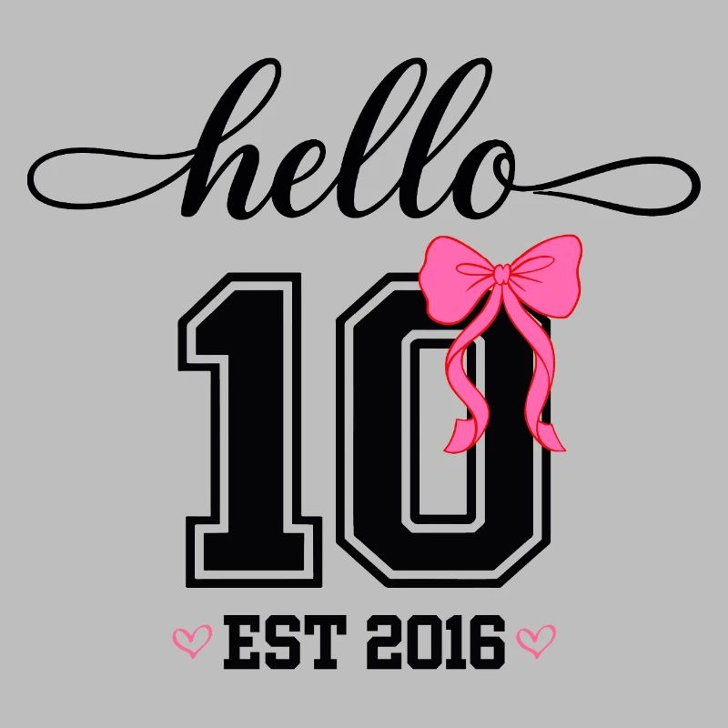 Hello 10 Est 2016 Mädchen Geburtstag Design