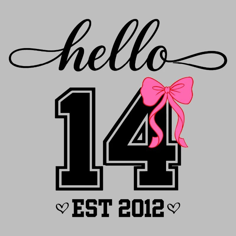 Hello 14 Est 2012 Mädchen Geburtstag Design