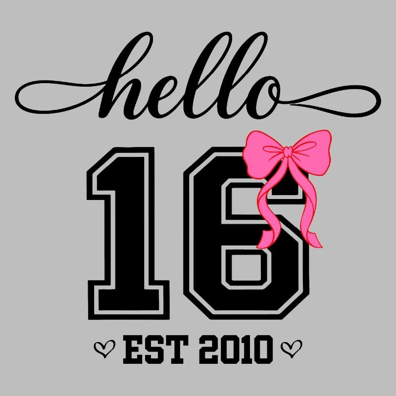 Hello 16 Est 2010 Mädchen Geburtstag Design