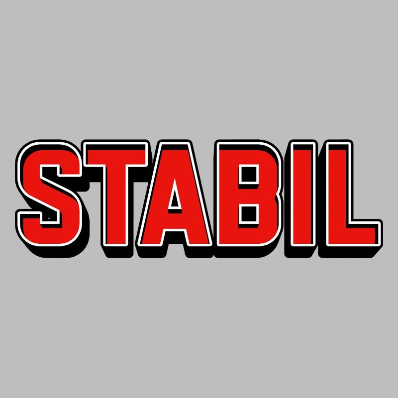 Stable bright red block lettering