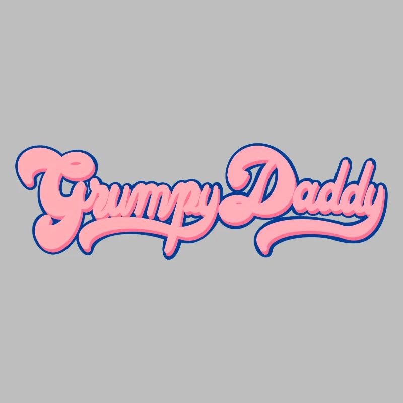 Grumpy Daddy Retro Script - Farbe "Bubble Gum"