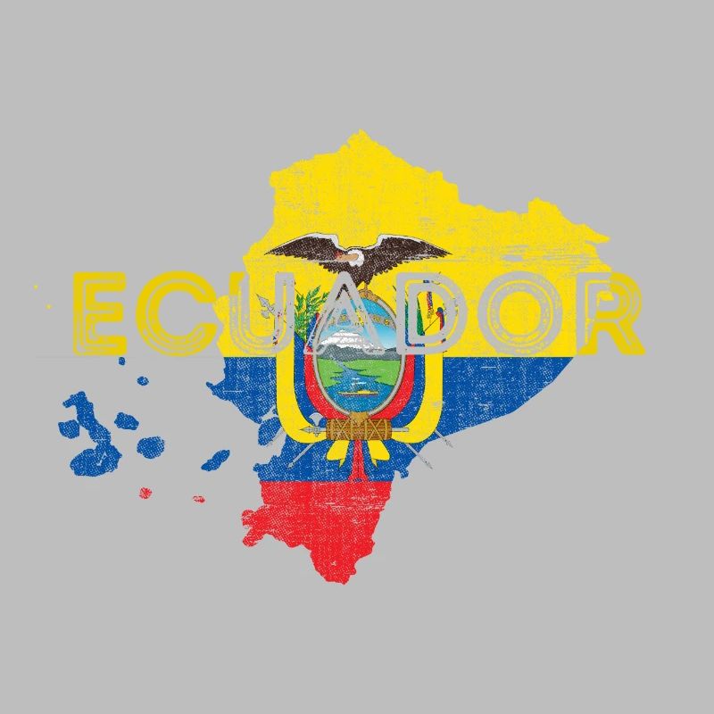 Ecuador Map Shape and Flag