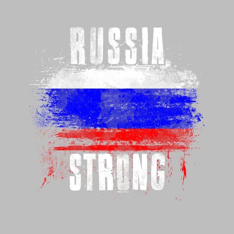 Russia Strong Distressed Graffiti Flag