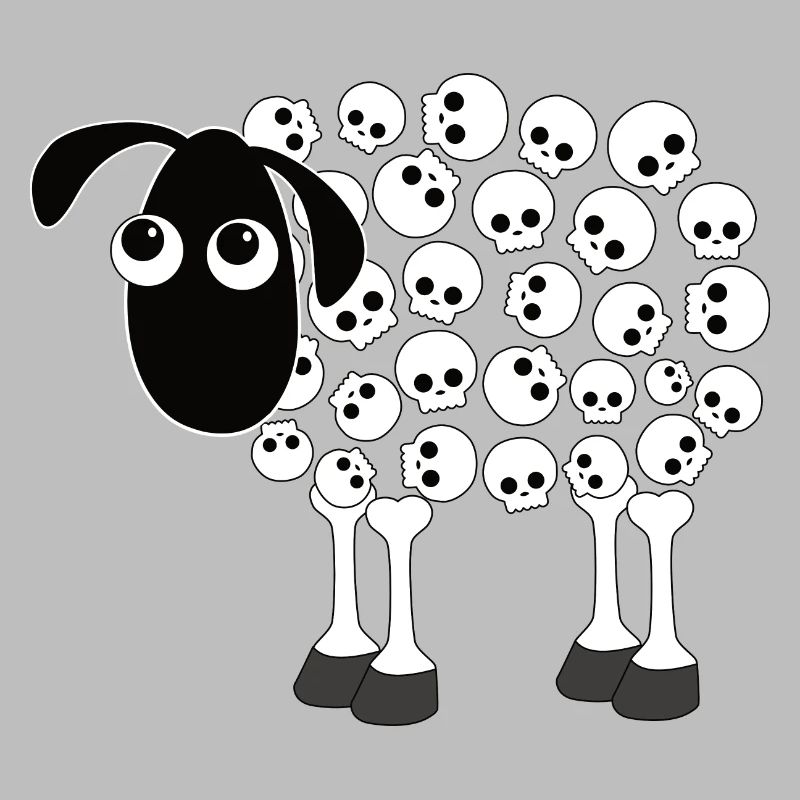 Schaf Totenkopf Knochen Totenköpfe Gothik Rock