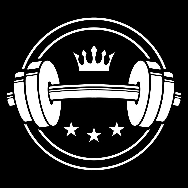 dumbbell icon weights symbol crown