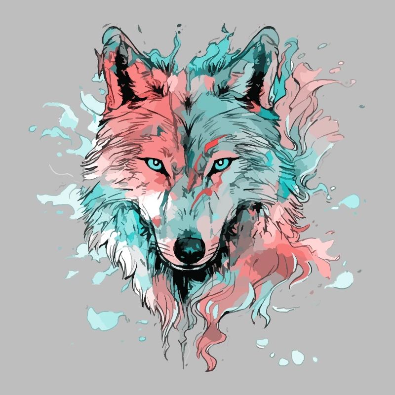 Wolf Wolf Head Predator Forest Nature Wilderness Art