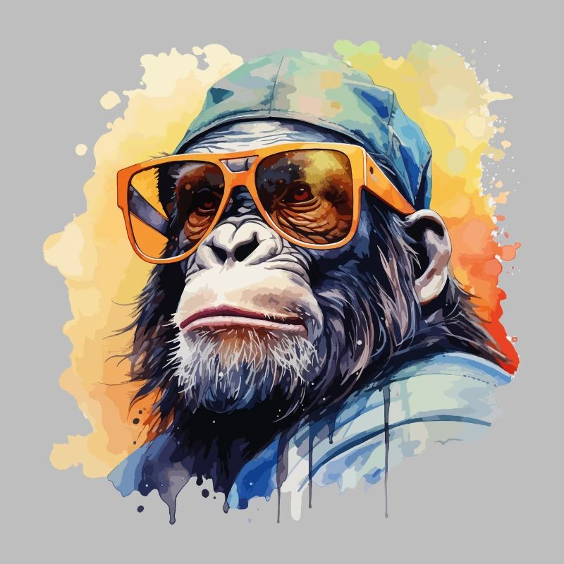 Affe Sonnenbrille Cap Cool Schimpanse Gorilla