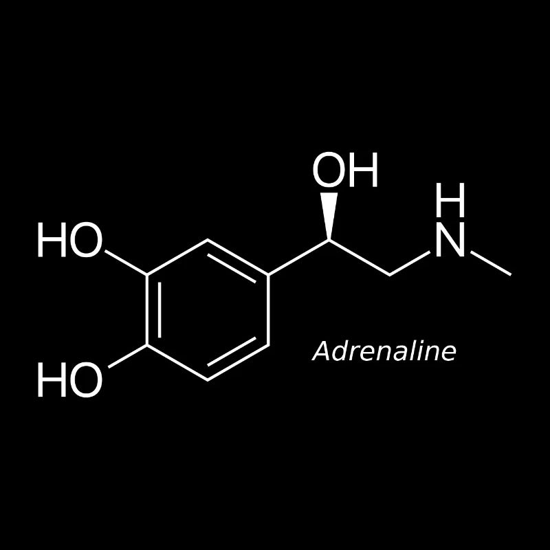 Molécule d'adrénaline - blanc par son nom