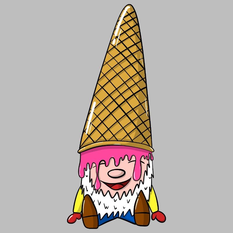 Zwerg mit Eiswaffel - Wichtel mit Eis