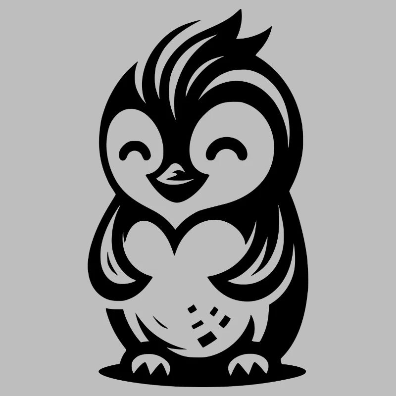 Dessin de pingouin avec une expression amicale mignonne
