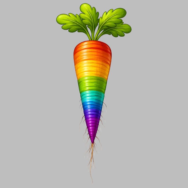 Rainbow Carrot Colorful Vegetable Design