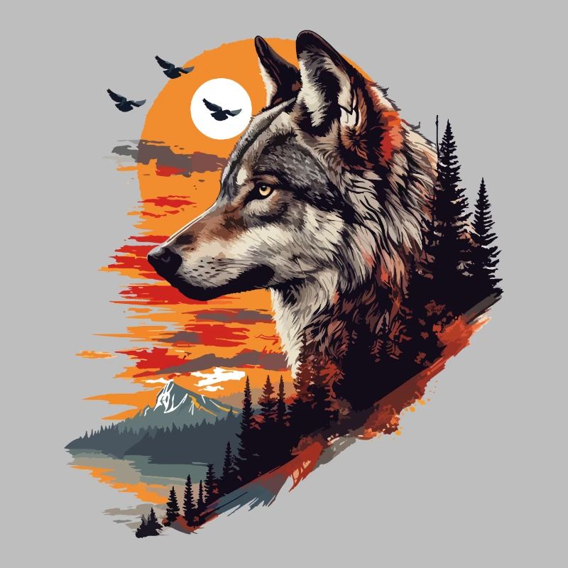 Wolf Wolf's Head Forest Nature Mountains Wilderness Sun