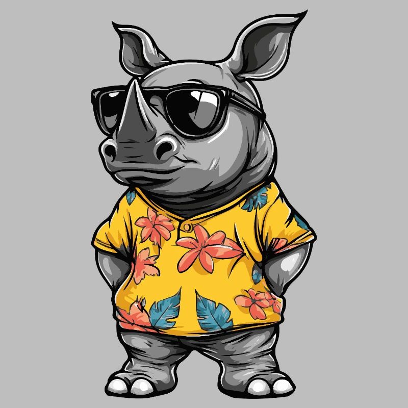 Nashorn Comic Urlaub