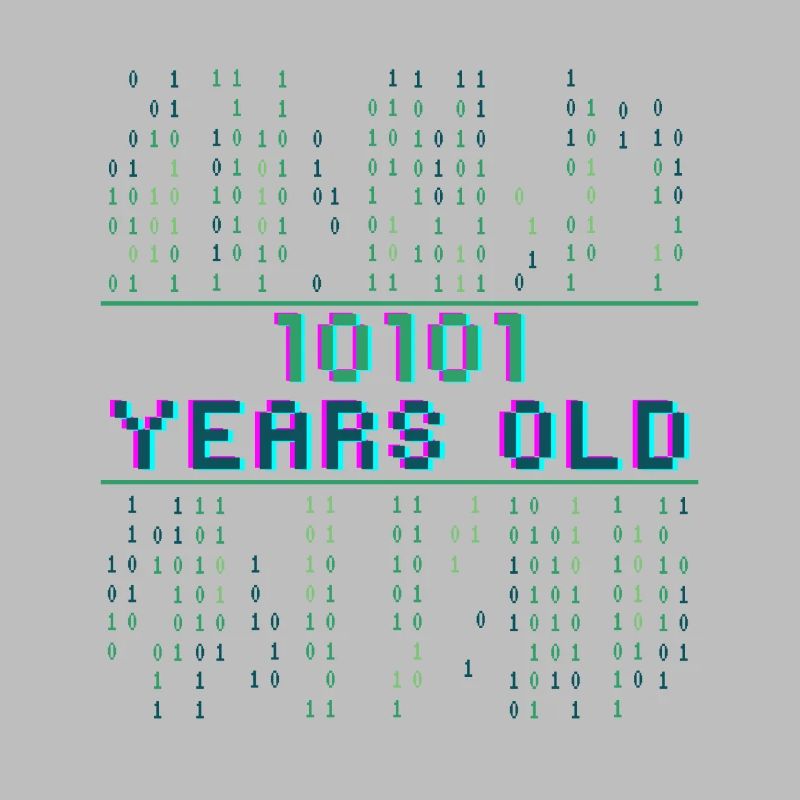 21st birthday 21 years old Binary Code Computer Science