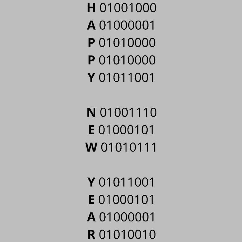 HAPPY NEW YEAR – binary code
