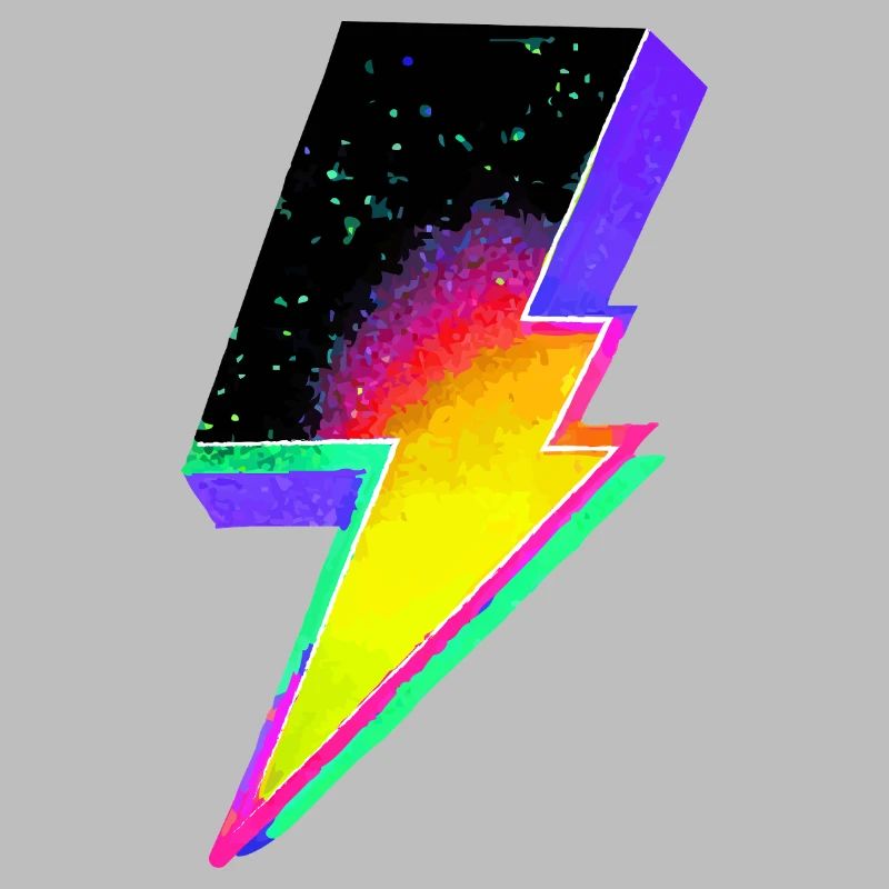 Neon-Regenbogen-Blitz-Emblem