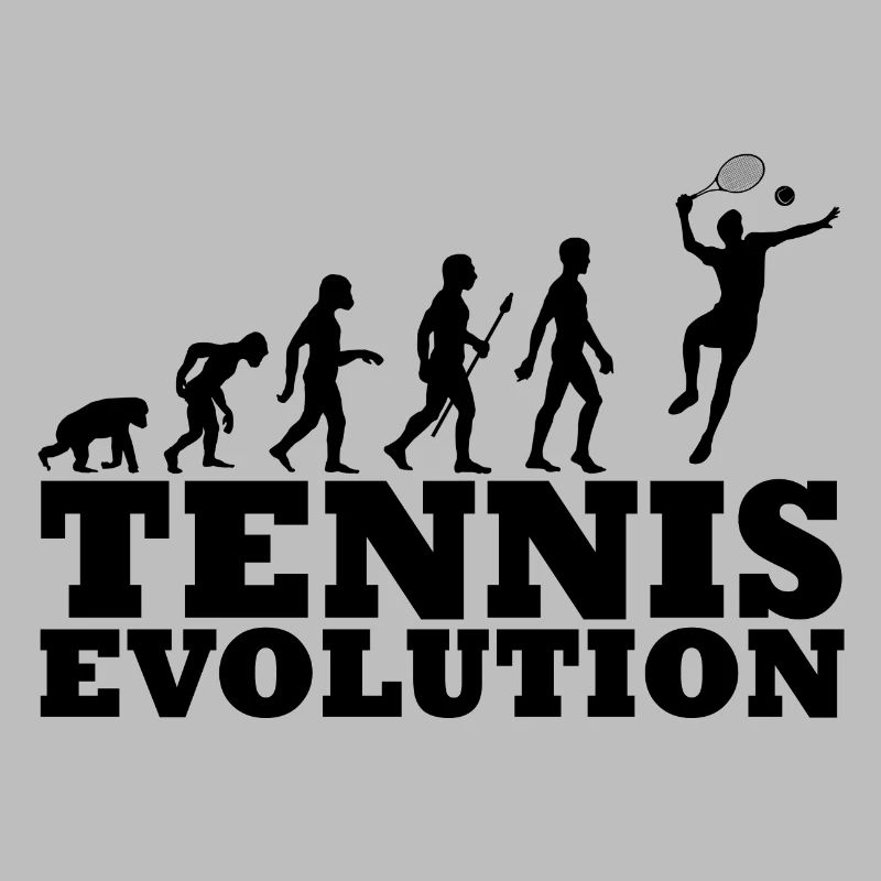 Tennis Evolution Illustration Geschenkidee schwarz