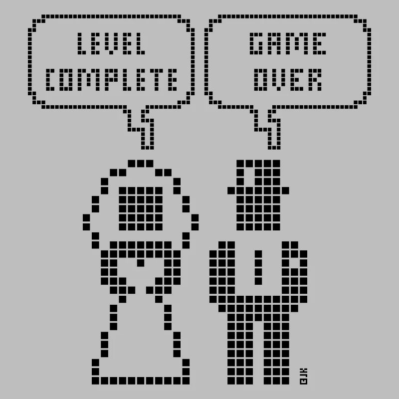 Level Complete – Game Over (Hochzeit JGA Pixel B)