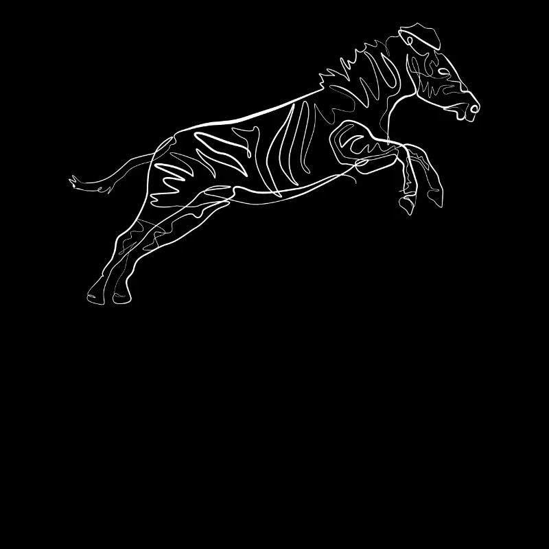 Zebra Tiermotiv - one line drawing