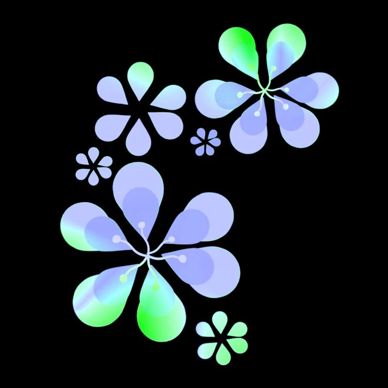 Forme de motif de fleur violette vert