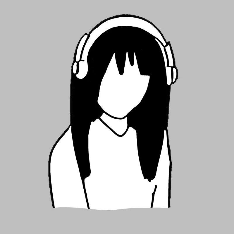 Anime Manga Mädchen Kopfhörer