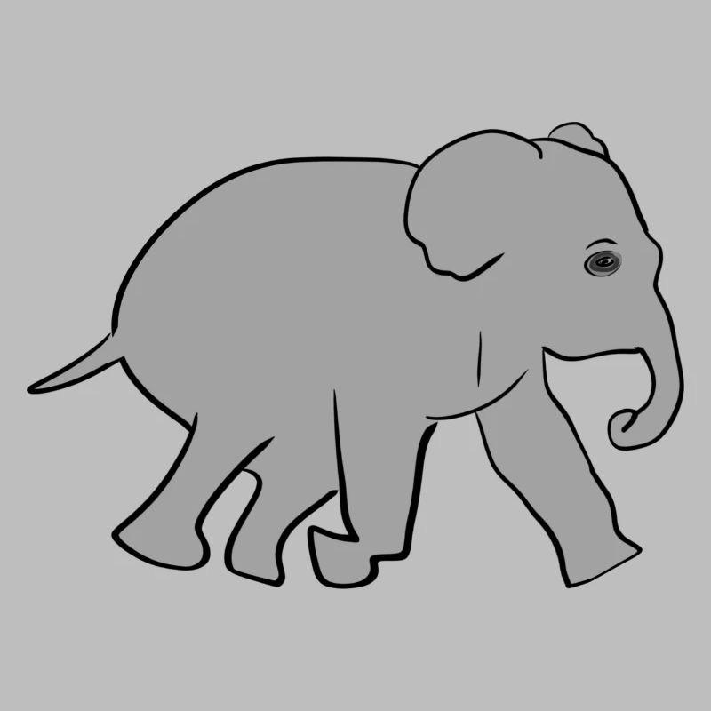 Elefant Tier Symbol Grau