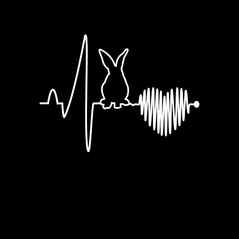 Bunny rabbit heartbeat ecg Easter gift