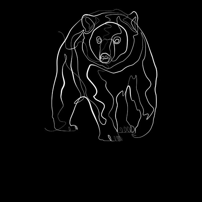 Bär Tiermotiv - one line drawing