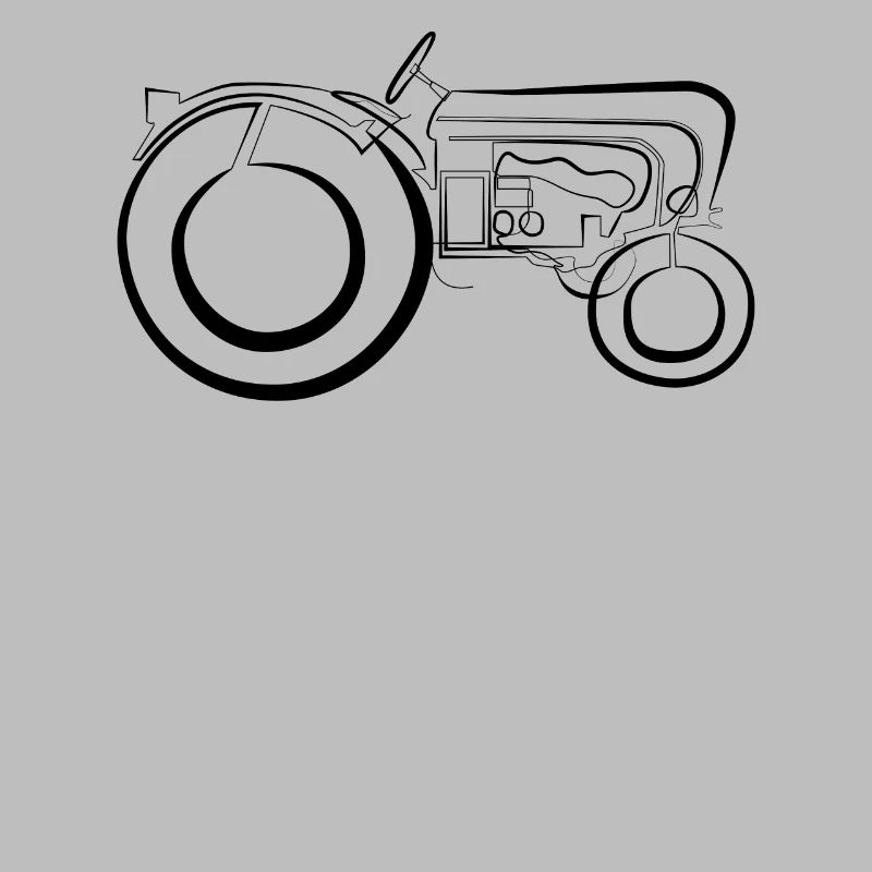 Oldtimer Traktor - one line drawing