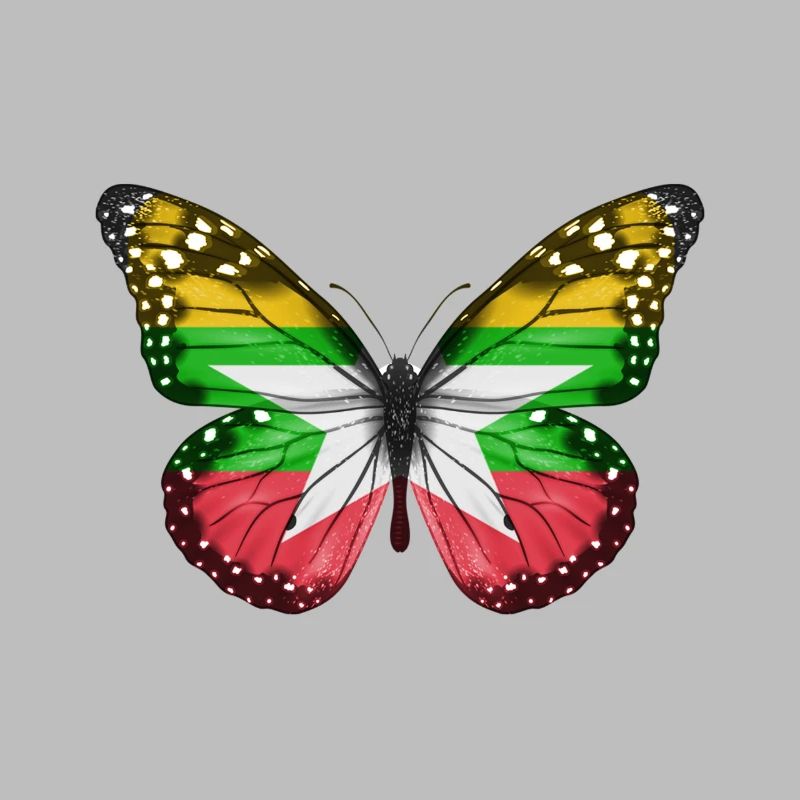 Papillon Drapeau De Myanmar