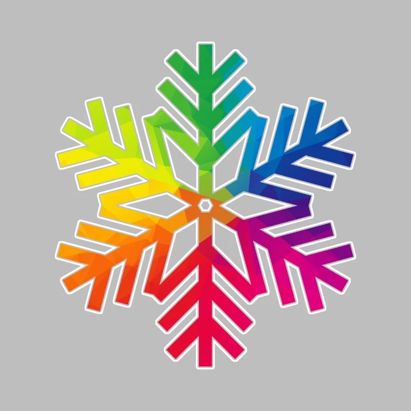 rainbow-colored snowflake
