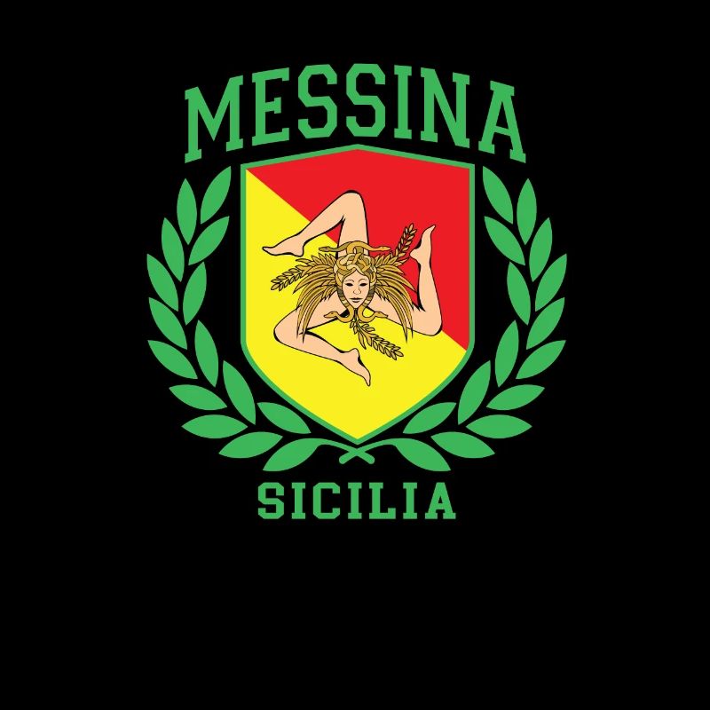 MESSINE: conception du drapeau de la Sicile et du bouclier de Trinacria