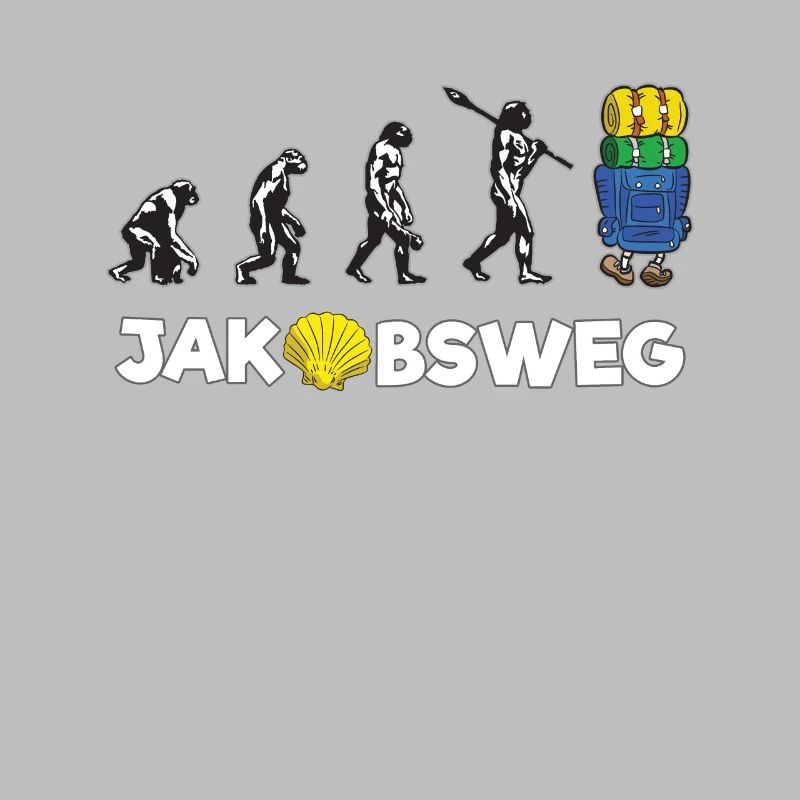 JAKOBSWEG Humor Evolution Wanderer Pilger Reise