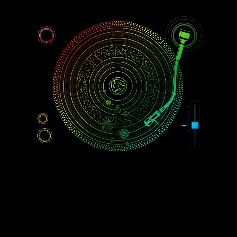 Space DJ Design Solar System Turntable EDM print