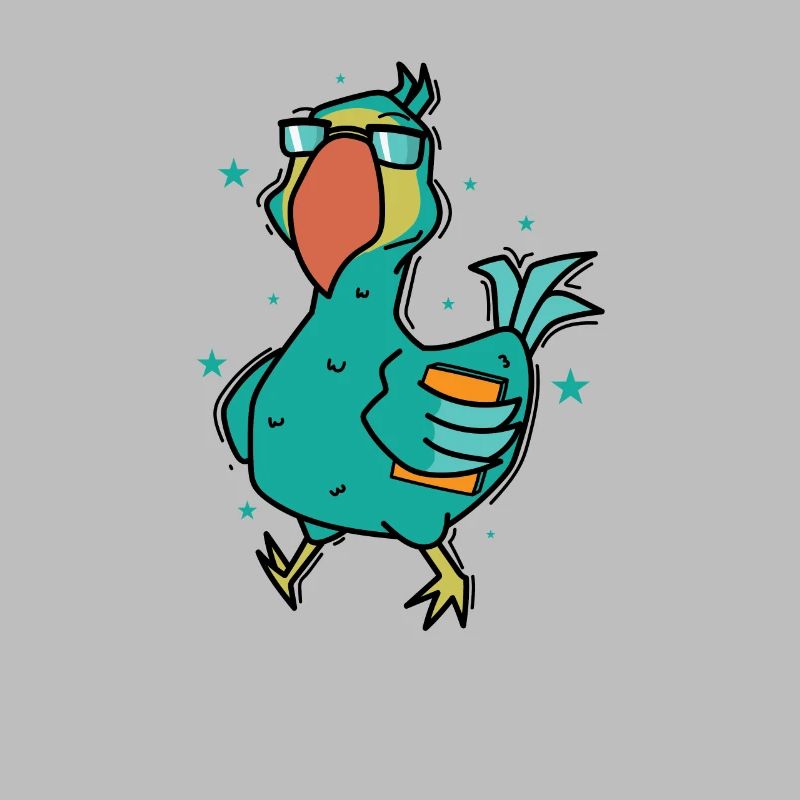 Dodo mit einem Buch Vogel aus Mauritius