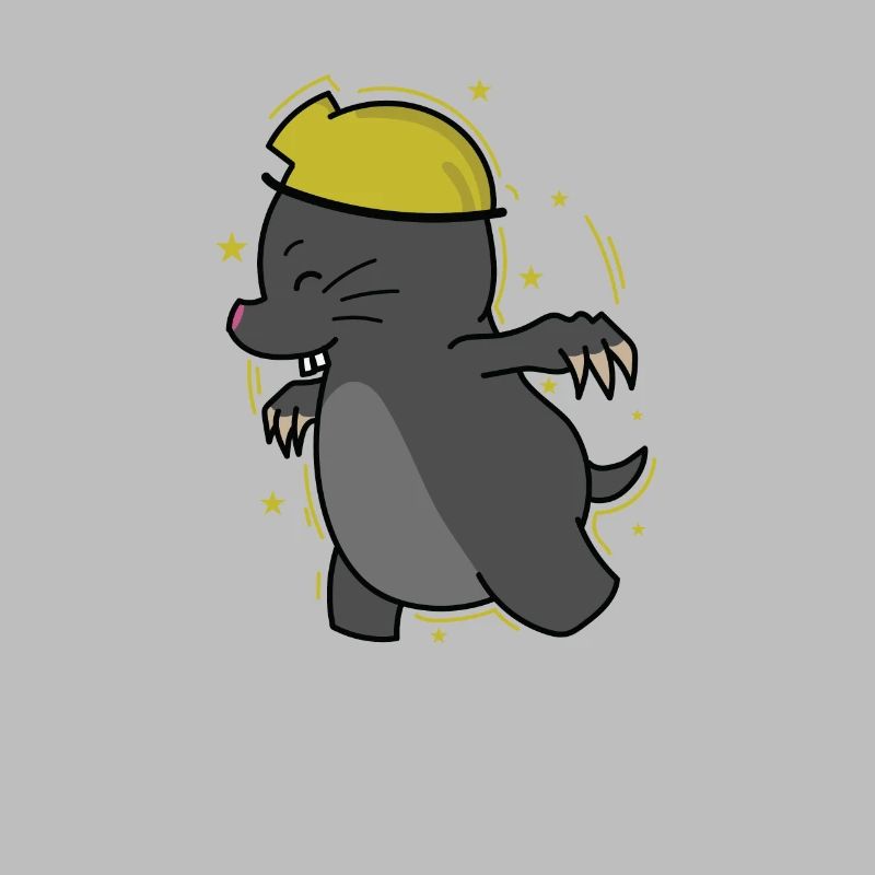 Construction Worker Mole Animal Earthen Mound