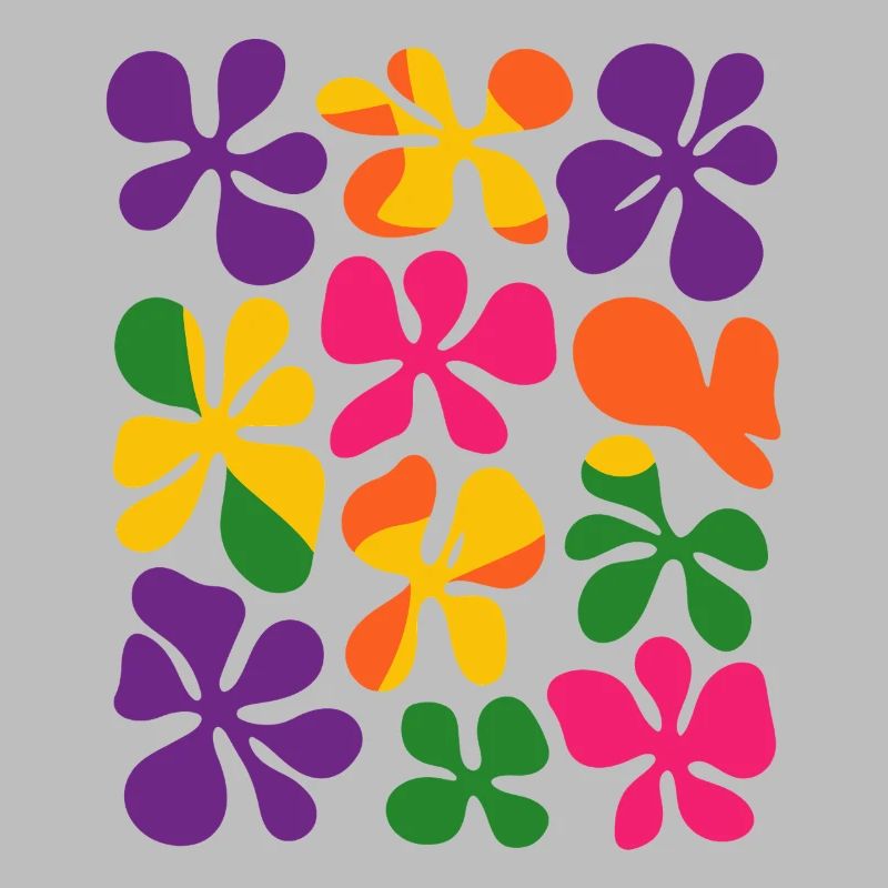 Matisse Inspired: Abstract Retro Floral Pattern