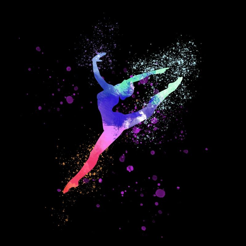 danse, ballerine, colorée, aqaurell, colorée
